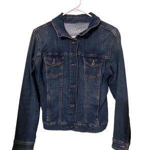 Old Navy Rockstar Medium Blue Denim Jacket Womens Stretch